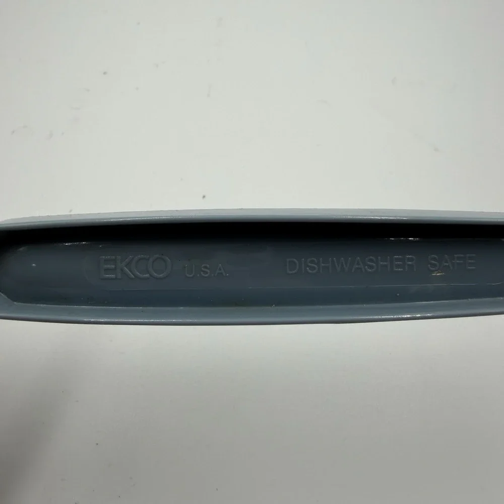 Vintage EKCO Blue Slotted Serving Spoon USA Plastic Kitchen Utensil